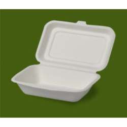 500 Box rettangolari monouso take away biodegradabile e compostabile in Polpa cellulosa