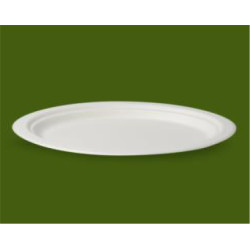 Disposable oval plate 26 x 20 in cellulose pulp 16 gr. - 50pz