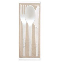 Tris Cutlery STYLE + Napkin 2-ply 33x33 Biodegradable and Compostable in CPLA - 200pcs