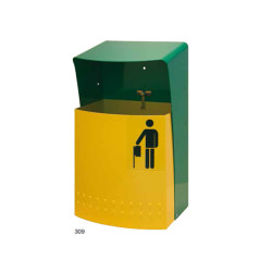 PAPERBASKET AT WALL FOR OUTSIDE WITH RECLINING BIN