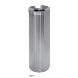 PAPERBASKET WITH SELFEXTINGUISHED SATIN STAINLESS STEEL COVER