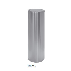 PAPERBASKET WITH REVOLVING SATIN STAINLESS STEEL COVER