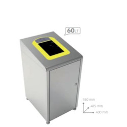 Gettacarte in acciaio inox per raccolta differenziata KOALA 60 lt. 