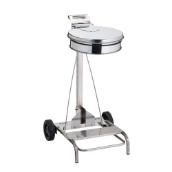 Portasacco mobile con coperchio e pedale in acciaio inox AISI 430 - CONTIMOBILE - MEDIAL INTERNATIONAL