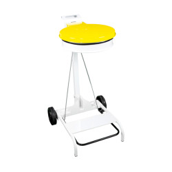 Portasacco mobile con coperchio e pedale in acciaio verniciato Bianco/Giallo - CONTIMOBILE - MEDIAL INTERNATIONAL
