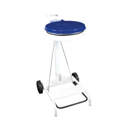 Portasacco mobile con coperchio e pedale in acciaio verniciato Bianco/Blu - CONTIMOBILE - MEDIAL INTERNATIONAL