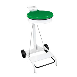 Portasacco mobile con coperchio e pedale in acciaio verniciato Bianco/Verde - CONTIMOBILE - MEDIAL INTERNATIONAL