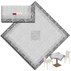 Biodegradable and Compostable Tablecloth ROSSELLA AIRLAID DECOR BLACK 100X100cm. - 100pz.