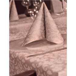 Tablecloth Victoria cappuccino 100x100 Airlaid PLUS line 100 pz