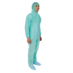 TNT disposable white coverall with hood - 10 pieces