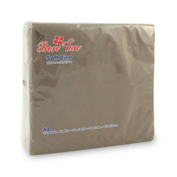 Tovaglioli Di Carta Marroni Embossing cm.40x40 - 18x40pz