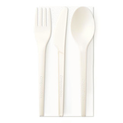 TRIO OF COMPOSTABLE CUTLERY MATERBI - 700 PIECES