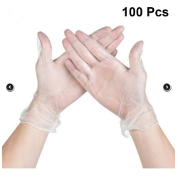 DISPOSABLE VINYL GLOVES WITHOUT POWDER 100 PIECES