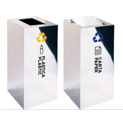 Stainless Steel Colored Bin with Swinging Cover