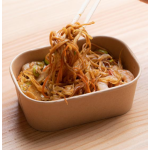 50 CONTENITORI BOWLS RETTANGOLARI TAKE AWAY IN CARTONCINO AVANA