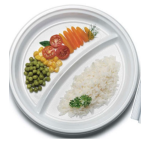 Disposable 2 compartments round plate Ø 23cm in cellulose pulp 15 gr. - 1000pz