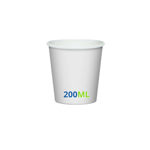 WHITE PAPER CUPS 200 ML RECYCLABLE 50 PIECES - POSSIBLE COMBINABLE LID WHITE PAPER CUPS 200 ML RECYCLABLE 50 PIECES - POSSIBLE COMBINABLE LID