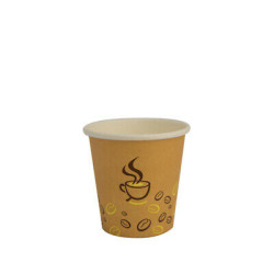 RECYCLABLE 90ML COFFEE COLOR PAPER CUPS 50 PIECES - POSSIBLE COMBINABLE LID