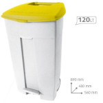1 Contenitore Raccolta Differenziata CONTIPLAST con pedale e ruote da 120 Litri 1 Contenitore Raccolta Differenziata CONTIPLAST con pedale e ruote da 120 Litri