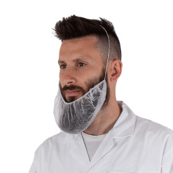 WHITE SHAVE COVER IN TNT PLP WITH HACCP COMPLIANT ELASTIC - 100 PIECES LATEX FREE