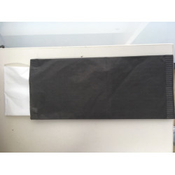 BLACK straw paper cutlery bags with white napkin full bottom - 1000 pcs